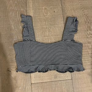 striped ruffle top